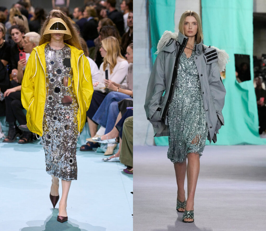 Burberry та Prada ламають стереотипи про нарядні сукні та парки: несумісність в тренді