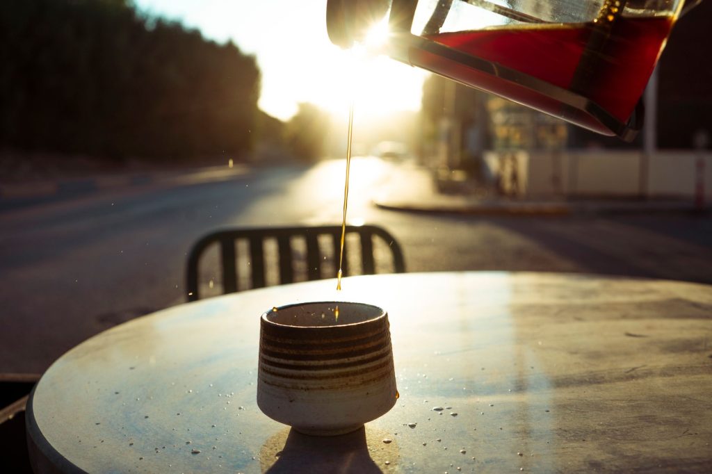 morning routine sunrise coffee