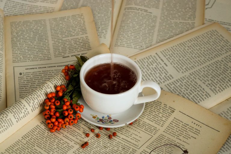 slow life tea reading book