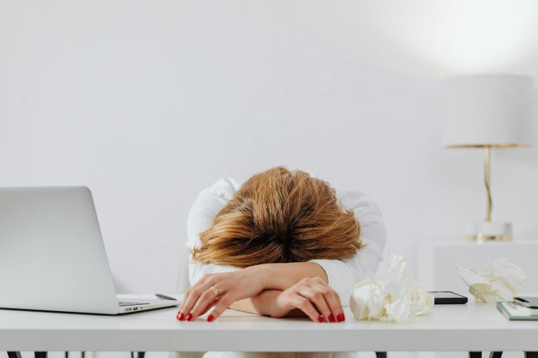 burnout tired person work