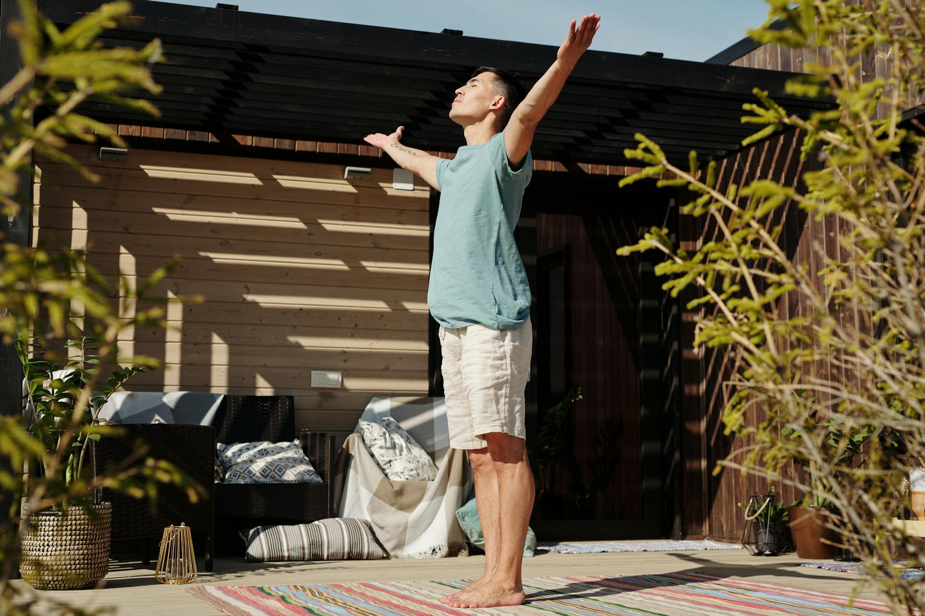 energy person sunny morning