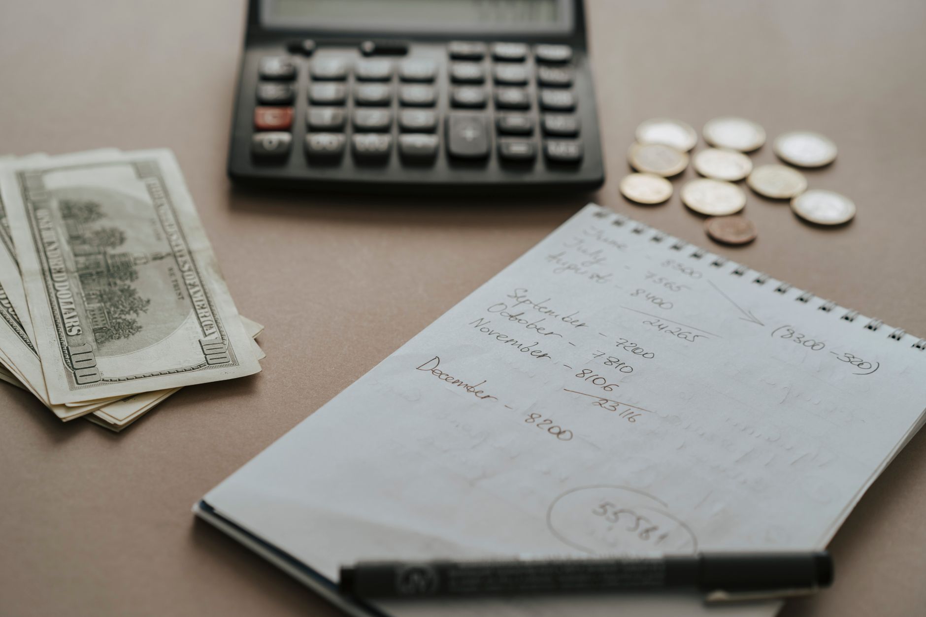budget calculator money table