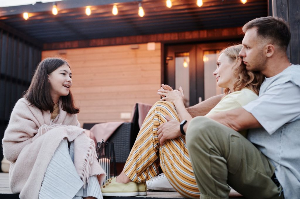 teenager parent conversation home
