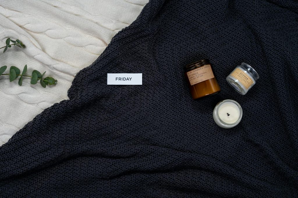 cozy home candles blanket