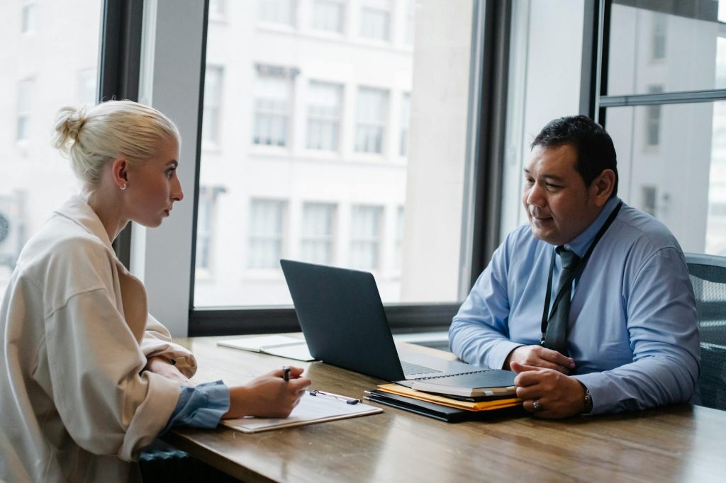 interview office discussion table