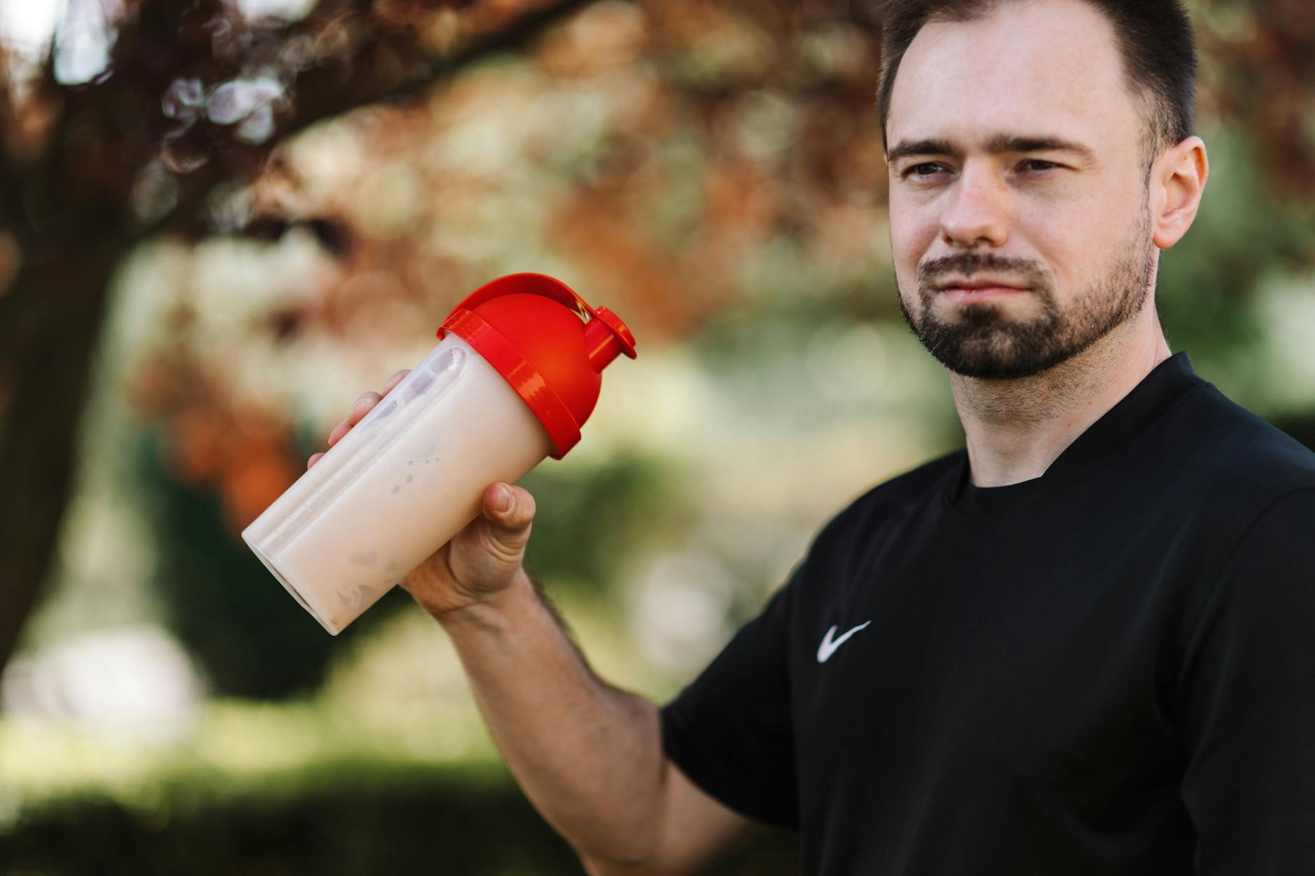 protein shake powder bottle