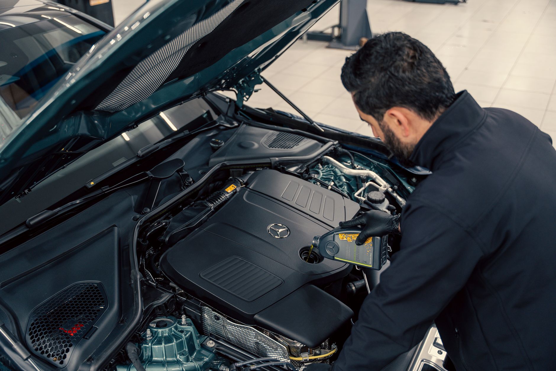 oil change car engine garage