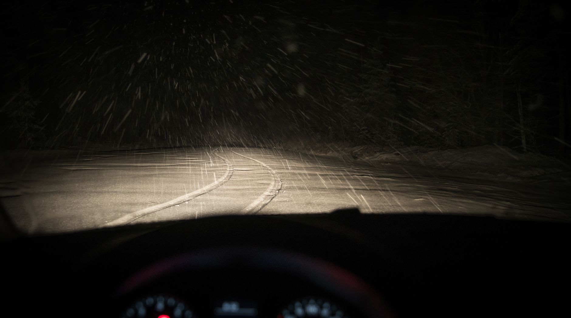 snow driving winter road
