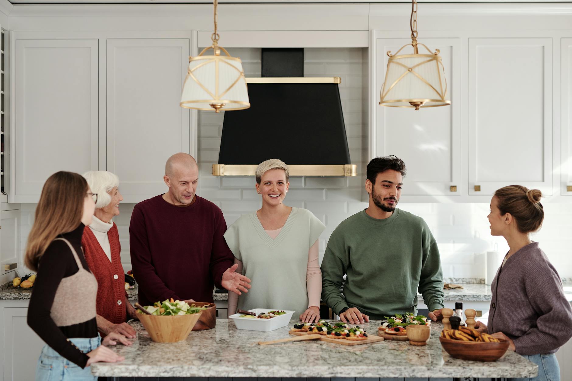 cooking family kitchen together